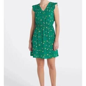 41Hawthorn Women's Midnight Scallop Detail Ruffle Sleeve Dress Size M Petite